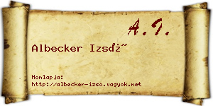 Albecker Izsó névjegykártya